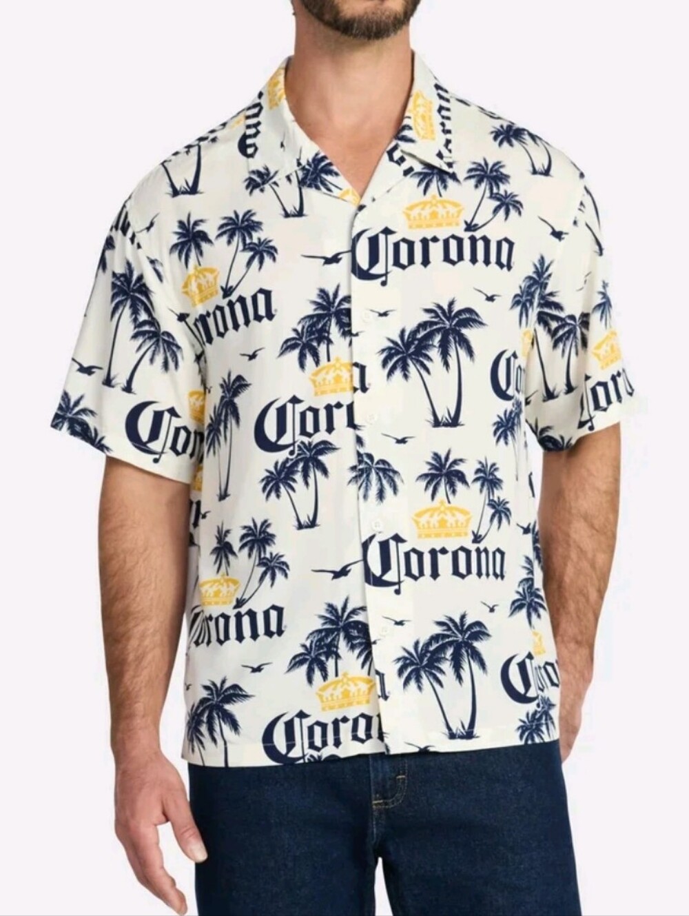 Corona Men's Size 2XL (50/52) Graphic Button-Up Shirt NWT Corona Woven
